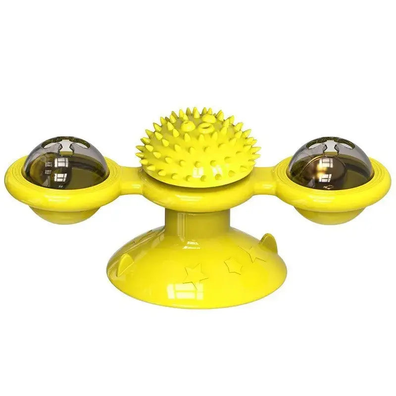 Cat Toy Windmill Rotating Turntable Interactive Pet Scratcher Hair Brush Catnip Teaser Toy for Kittens Cats Pet