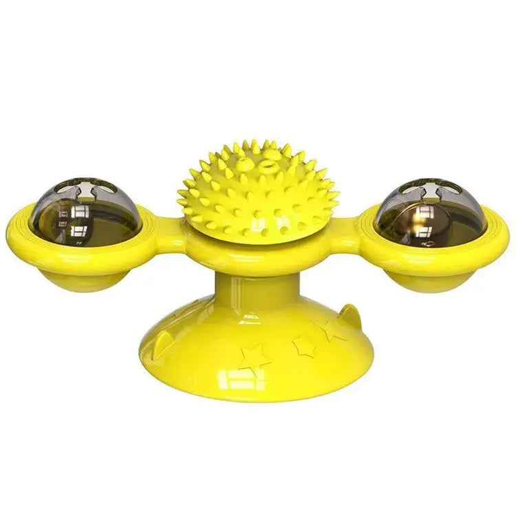 Cat Toy Windmill Rotating Turntable Interactive Pet Scratcher Hair Brush Catnip Teaser Toy for Kittens Cats Pet