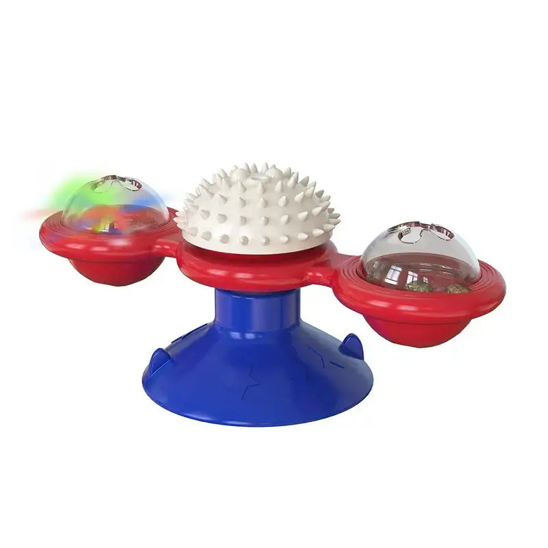 Cat Toy Windmill Rotating Turntable Interactive Pet Scratcher Hair Brush Catnip Teaser Toy for Kittens Cats Pet