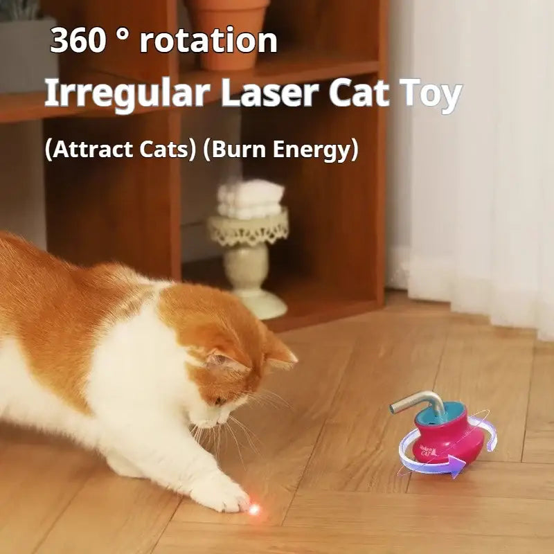 Cat toys for indoor Laser pointer Interactive cat toy for bored adult Cats,Random Trajectory and Tumbler Base laser for