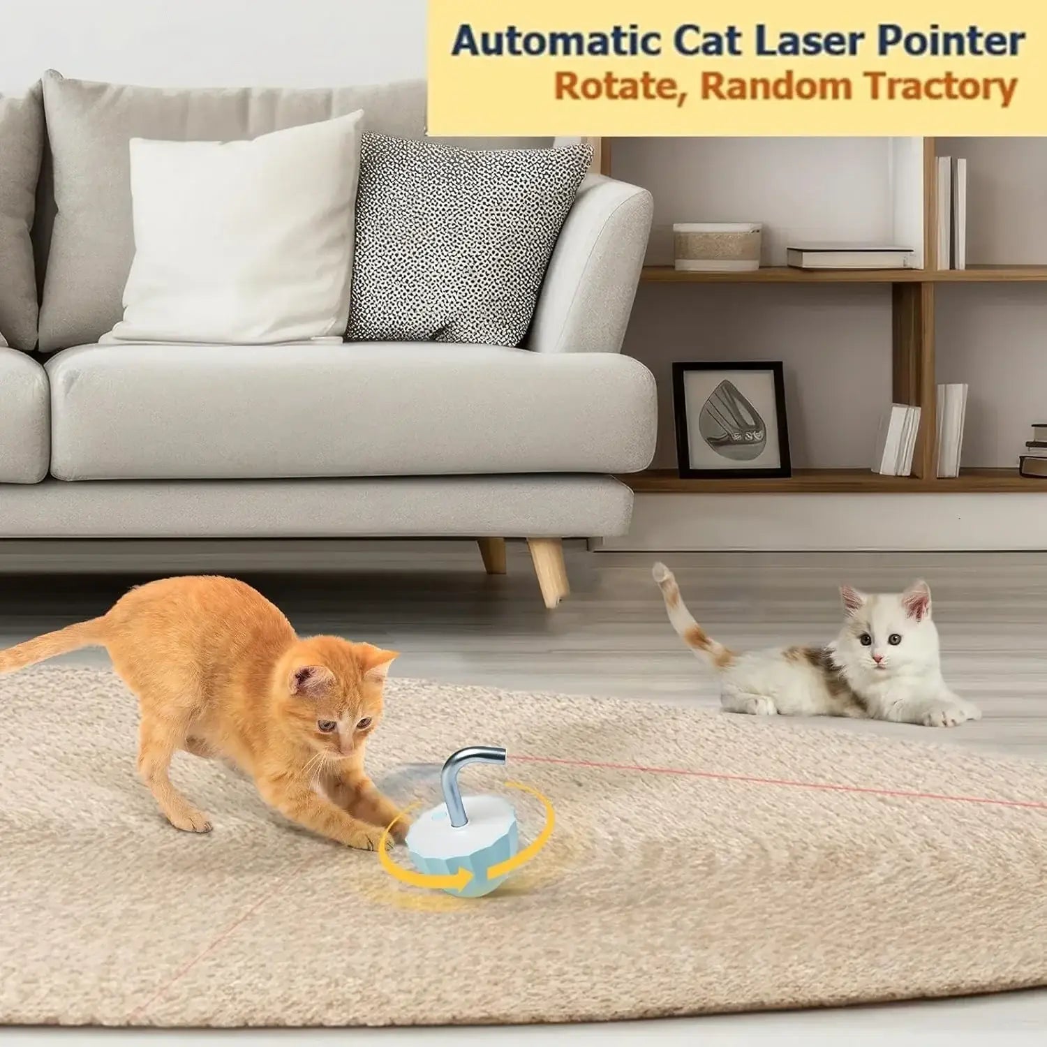 Cat toys for indoor Laser pointer Interactive cat toy for bored adult Cats,Random Trajectory and Tumbler Base laser for