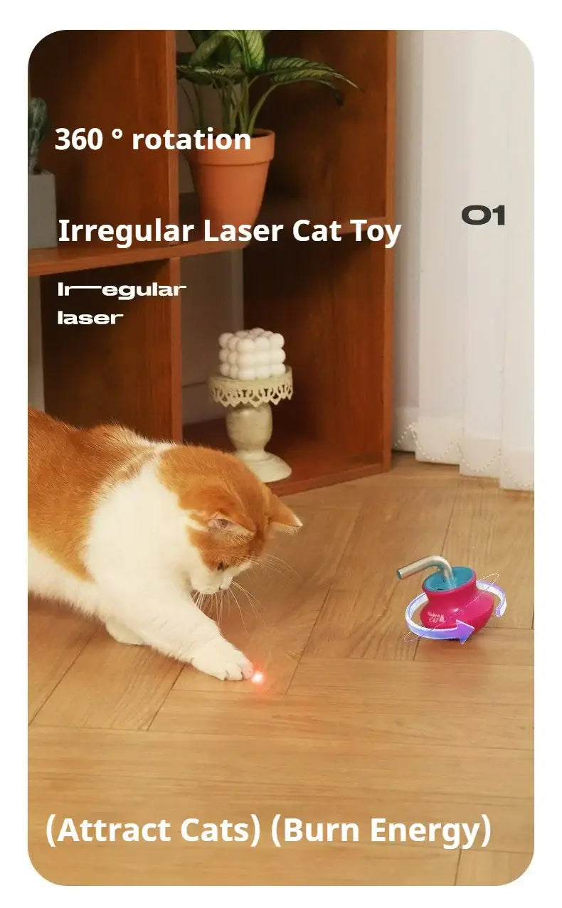 Cat toys for indoor Laser pointer Interactive cat toy for bored adult Cats,Random Trajectory and Tumbler Base laser for