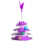 Cat Toys for Self-Entertainment: Interactive Turntable Teaser Wand Balls - Anti-Boredom for Kittens & Adult Cats,