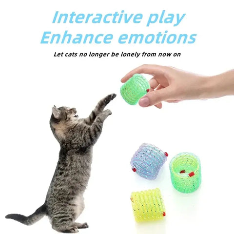Cat Toys Interactive Cat Spring Toy Colorful Springs Cat Pet Toy Coil Spiral Springs Pet Product for Cats Toy Kitten 고양이
