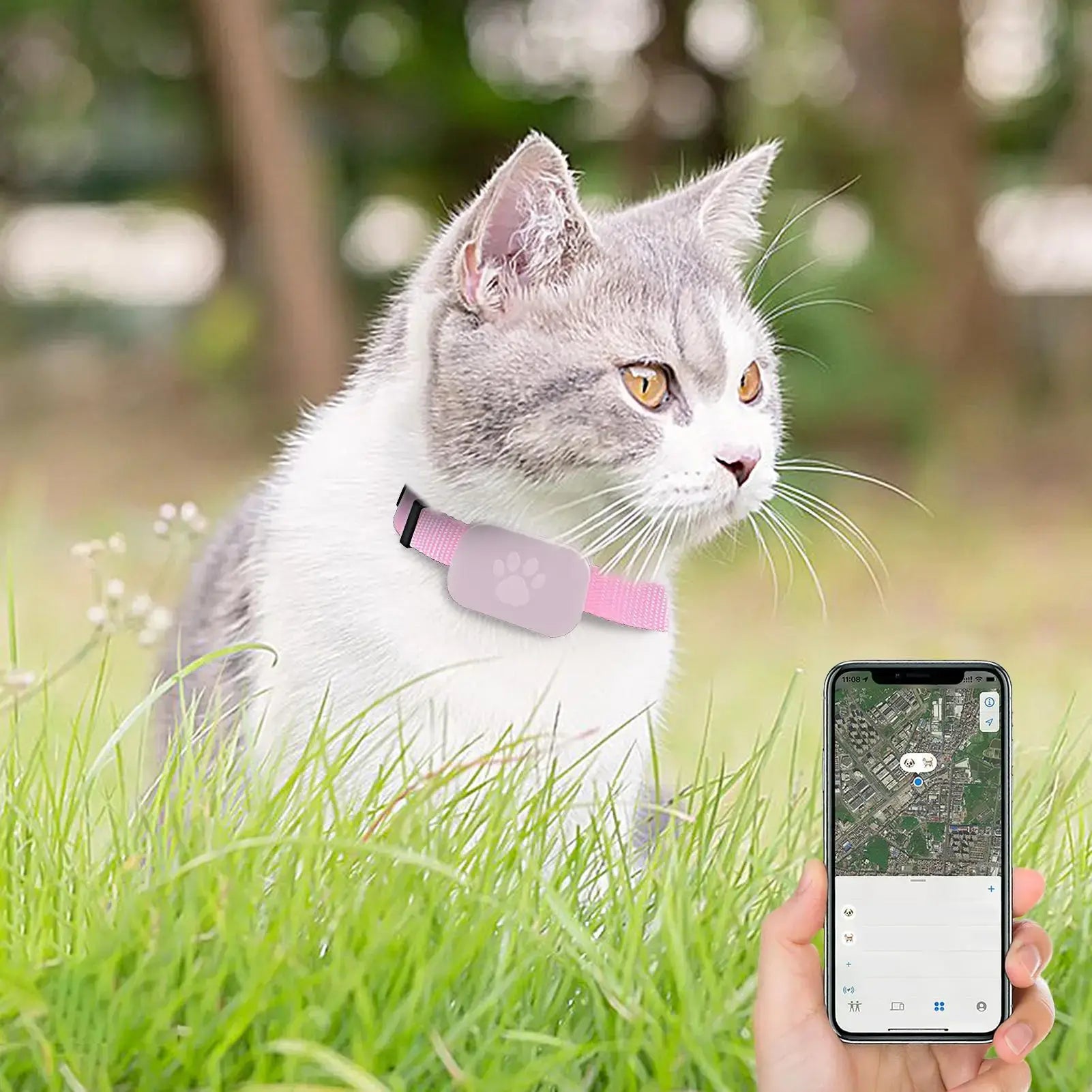 Cat Trackers GPS Cat Tracker Collar Pet Kitten GPS Collar Multifunctional Pet Smart GPS Trackers Pets Accessories IOS
