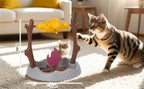 Cat Treat-Dispensing Slow Puzzle Feeder Bowls,Unique Rotatable Roast and Flame,Cognitive Training Game Toys for Indoor