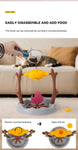 Cat Treat-Dispensing Slow Puzzle Feeder Bowls,Unique Rotatable Roast and Flame,Cognitive Training Game Toys for Indoor
