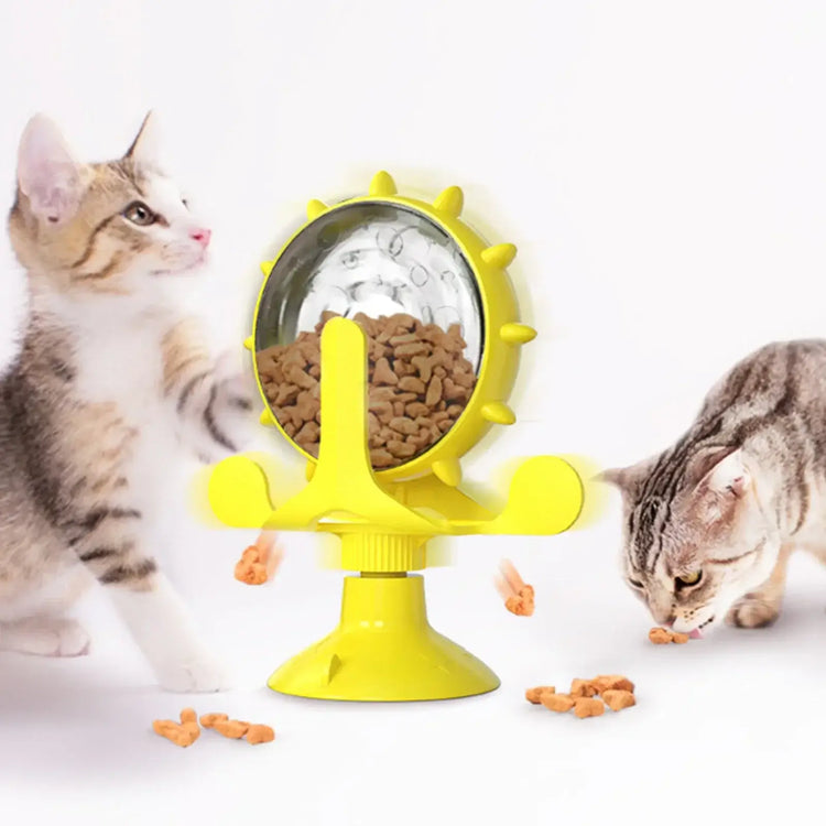 cat treat wheel interactive puzzle feeder food dispensing toy fun cat games indoor cat entertainment