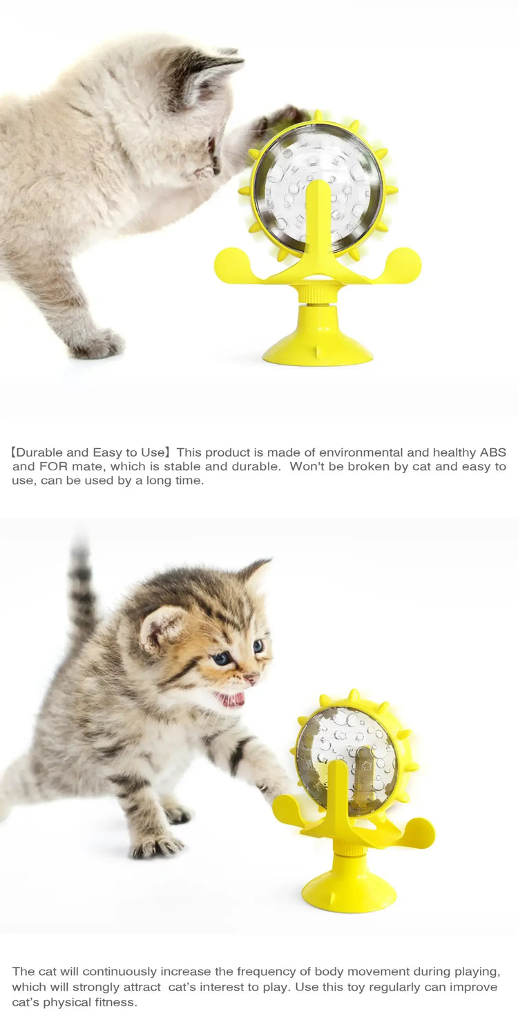cat treat wheel interactive puzzle feeder food dispensing toy fun cat games indoor cat entertainment