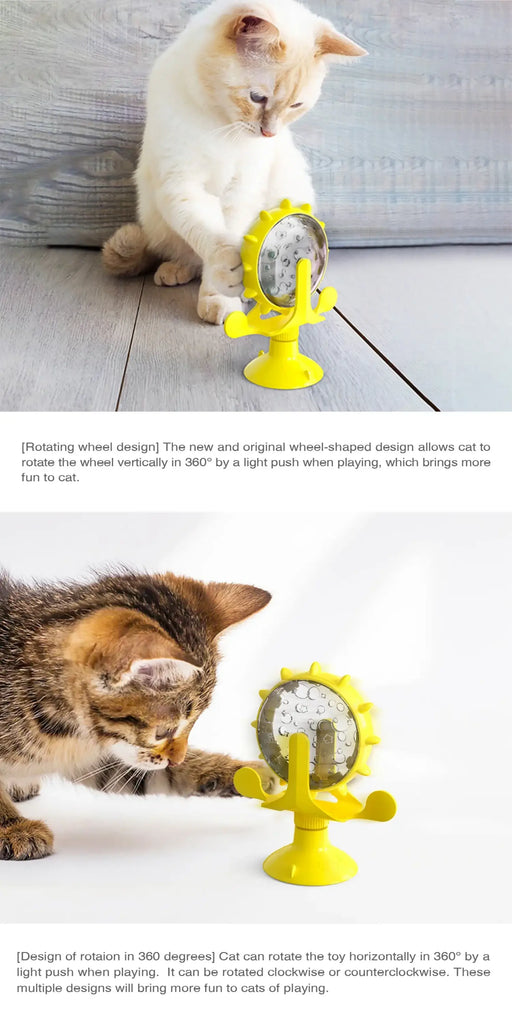 cat treat wheel interactive puzzle feeder food dispensing toy fun cat games indoor cat entertainment