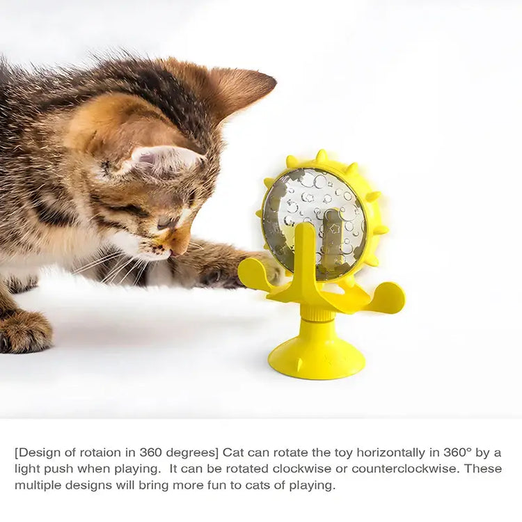 cat treat wheel interactive puzzle feeder food dispensing toy fun cat games indoor cat entertainment