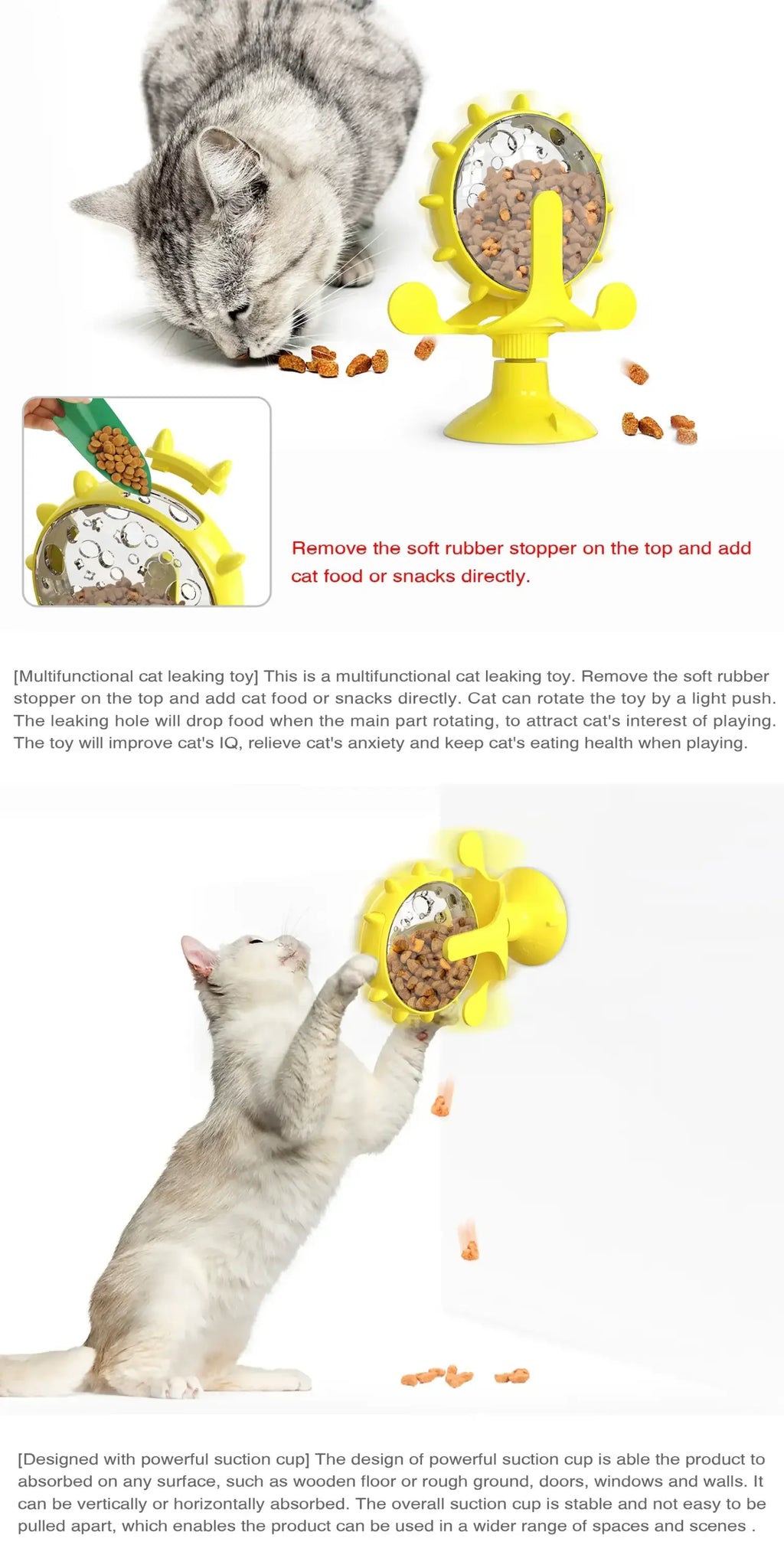 cat treat wheel interactive puzzle feeder food dispensing toy fun cat games indoor cat entertainment