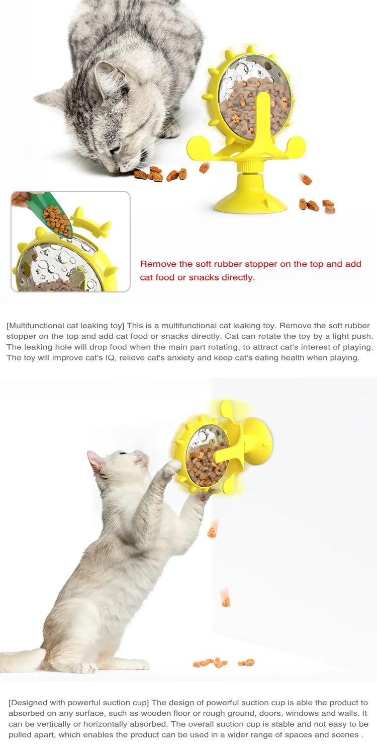 cat treat wheel interactive puzzle feeder food dispensing toy fun cat games indoor cat entertainment