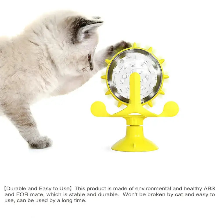 cat treat wheel interactive puzzle feeder food dispensing toy fun cat games indoor cat entertainment