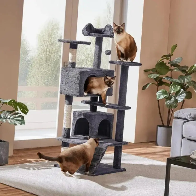 Cat Tree Luxury Furniture Scratch Post For Kittens Pet House Play - Dark Gray / 51 30 51cm