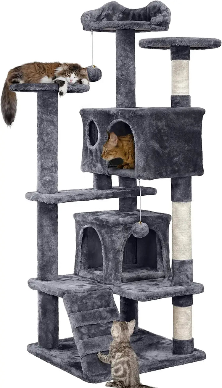 Cat Tree Luxury Furniture Scratch Post For Kittens Pet House Play - Dark Gray / 51 30 51cm