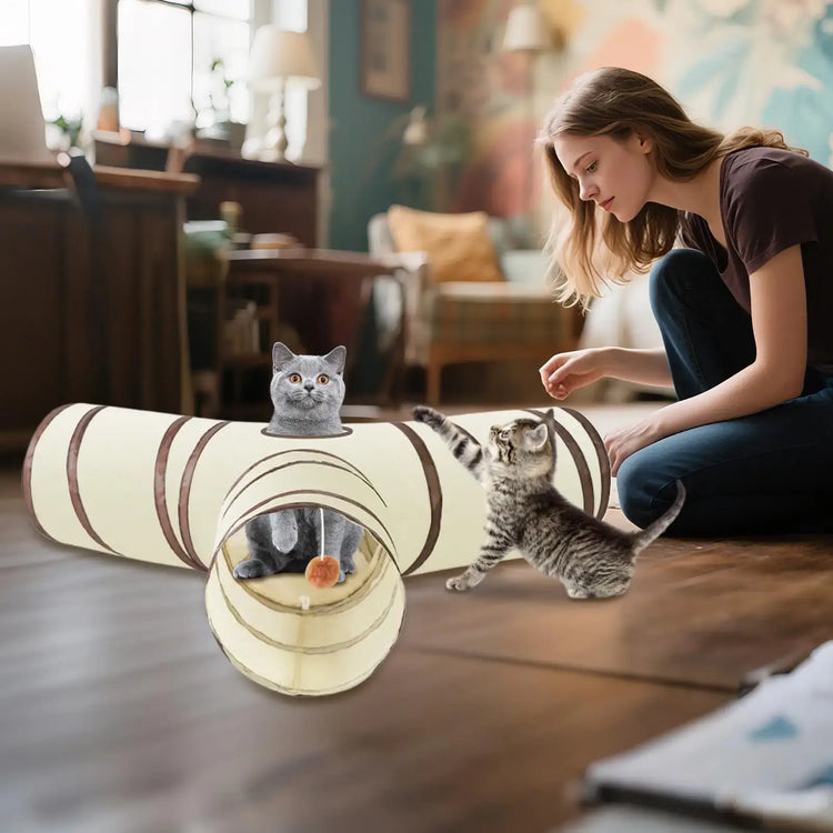 Cat Tunnel Long Cat Play Tunnel Foldable Funny Interactive Indoor Play Toys Games Kitty Cubes Pet Supplies