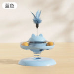 Cat Turntable Rocking Spring Dispenser Self-Entertaining Cat Teaser Stick Pet Boredom-Relief Toy