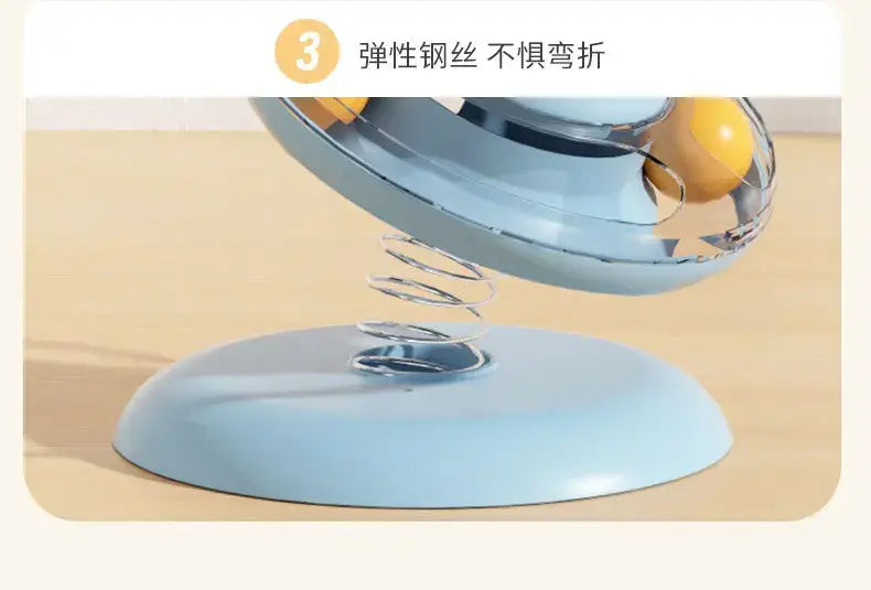 Cat Turntable Rocking Spring Dispenser Self-Entertaining Cat Teaser Stick Pet Boredom-Relief Toy