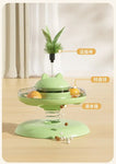 Cat Turntable Rocking Spring Dispenser Self-Entertaining Cat Teaser Stick Pet Boredom-Relief Toy
