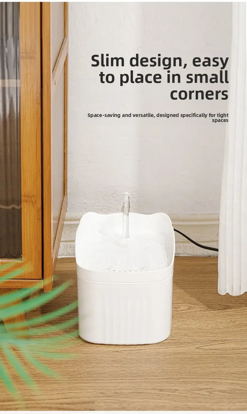 Cat Water Dispenser Automatic Circulation Flow Water Dispenser Kitten Water Drinker Cat Water Basin Feeding Bowl Pet