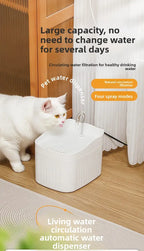 Cat Water Dispenser Automatic Circulation Flow Water Dispenser Kitten Water Drinker Cat Water Basin Feeding Bowl Pet