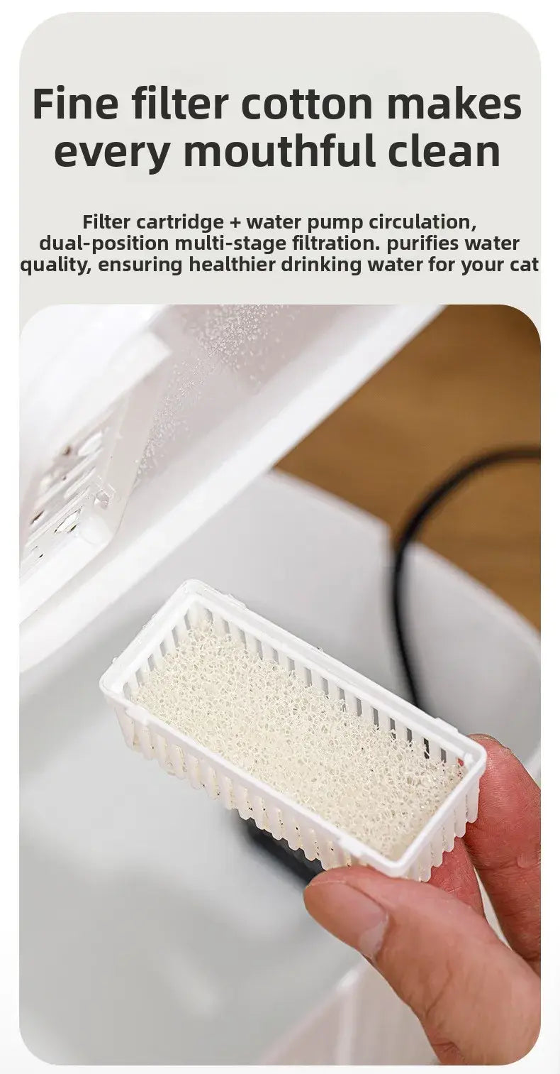 Cat Water Dispenser Automatic Circulation Flow Water Dispenser Kitten Water Drinker Cat Water Basin Feeding Bowl Pet
