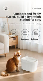 Cat Water Dispenser Automatic Circulation Flow Water Dispenser Kitten Water Drinker Cat Water Basin Feeding Bowl Pet