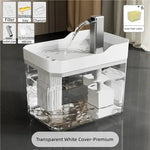 Cat water dispenser flowing water device silent large capacity circulating refill pet intelligent water feeder - WHITE