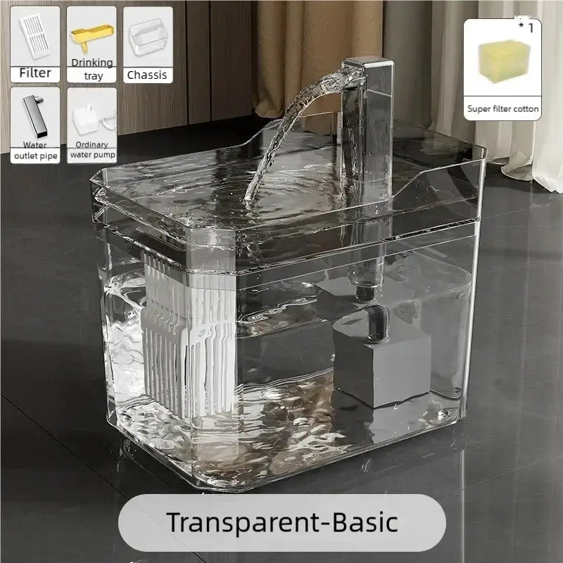 Cat water dispenser flowing water device silent large capacity circulating refill pet intelligent water feeder