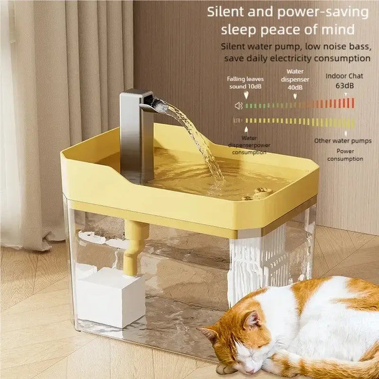 Cat water dispenser flowing water device silent large capacity circulating refill pet intelligent water feeder