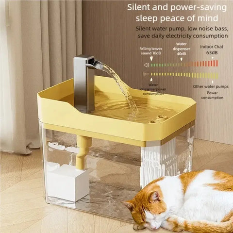 Cat water dispenser flowing water device silent large capacity circulating refill pet intelligent water feeder