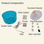 Cat Water Fountain 1.2L Recirculating Pet Water Dispenser USB Powered Silent with Filter Foam for Cats and Small Dogs