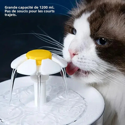 Cat Water Fountain 1.2L Recirculating Pet Water Dispenser USB Powered Silent with Filter Foam for Cats and Small Dogs