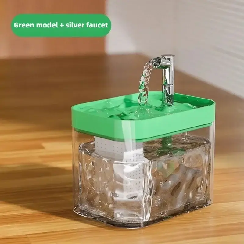 Cat Water Fountain Auto Filter Transparent Cat Drinker USB Anti-Dry Burning Recirculate Filtering Water Dispenser with