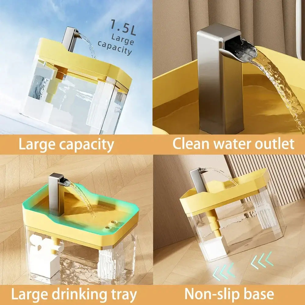 Cat Water Fountain Auto Filter Transparent Cat Drinker USB Anti-Dry Burning Recirculate Filtering Water Dispenser with