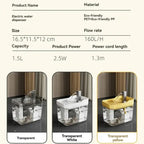 Cat Water Fountain Auto Filter Transparent Cat Drinker USB Anti-Dry Burning Recirculate Filtering Water Dispenser with