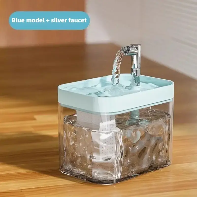 Cat Water Fountain Auto Filter Transparent Cat Drinker USB Anti-Dry Burning Recirculate Filtering Water Dispenser with