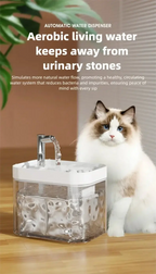 Cat Water Fountain Auto Filter Transparent Cat Drinker USB Anti-Dry Burning Recirculate Filtering Water Dispenser with