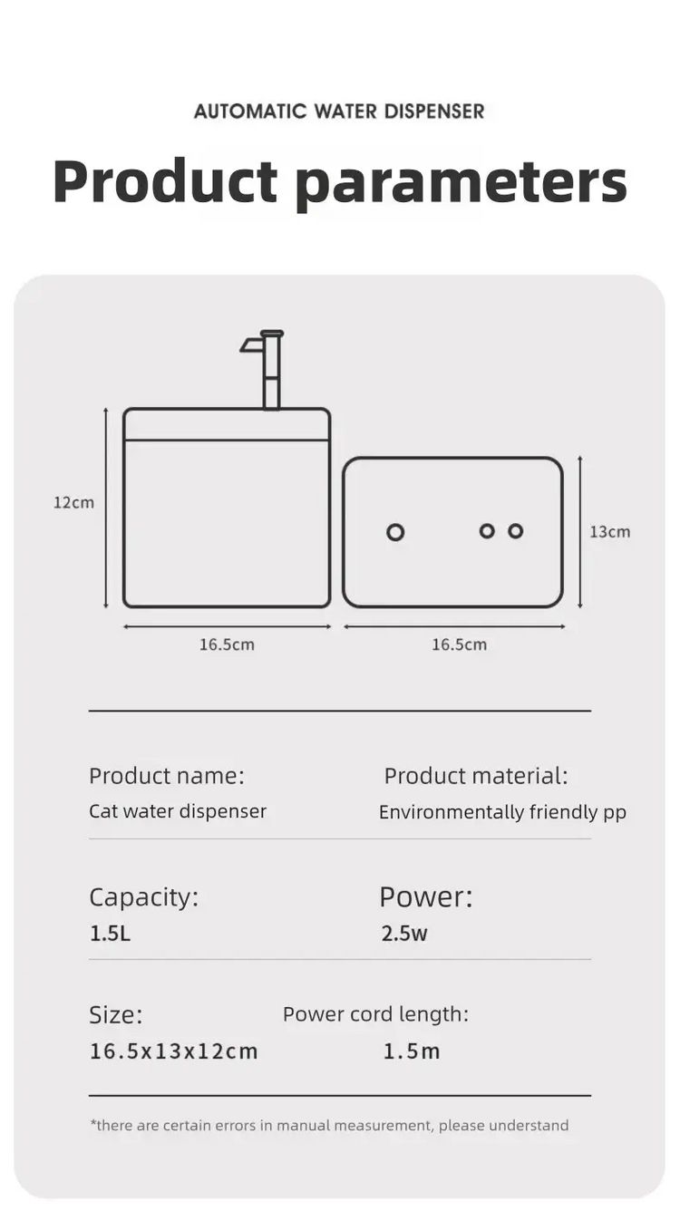 Cat Water Fountain Auto Filter Transparent Cat Drinker USB Anti-Dry Burning Recirculate Filtering Water Dispenser with