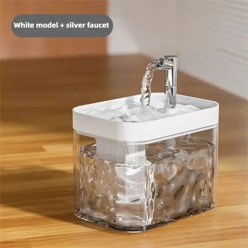 Cat Water Fountain Auto Filter Transparent Cat Drinker USB Anti-Dry Burning Recirculate Filtering Water Dispenser with