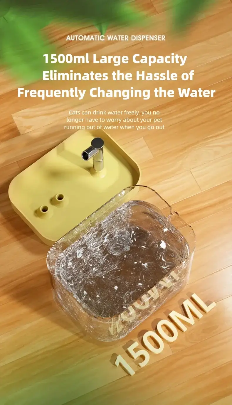 Cat Water Fountain Auto Filter Transparent Cat Drinker USB Anti-Dry Burning Recirculate Filtering Water Dispenser with