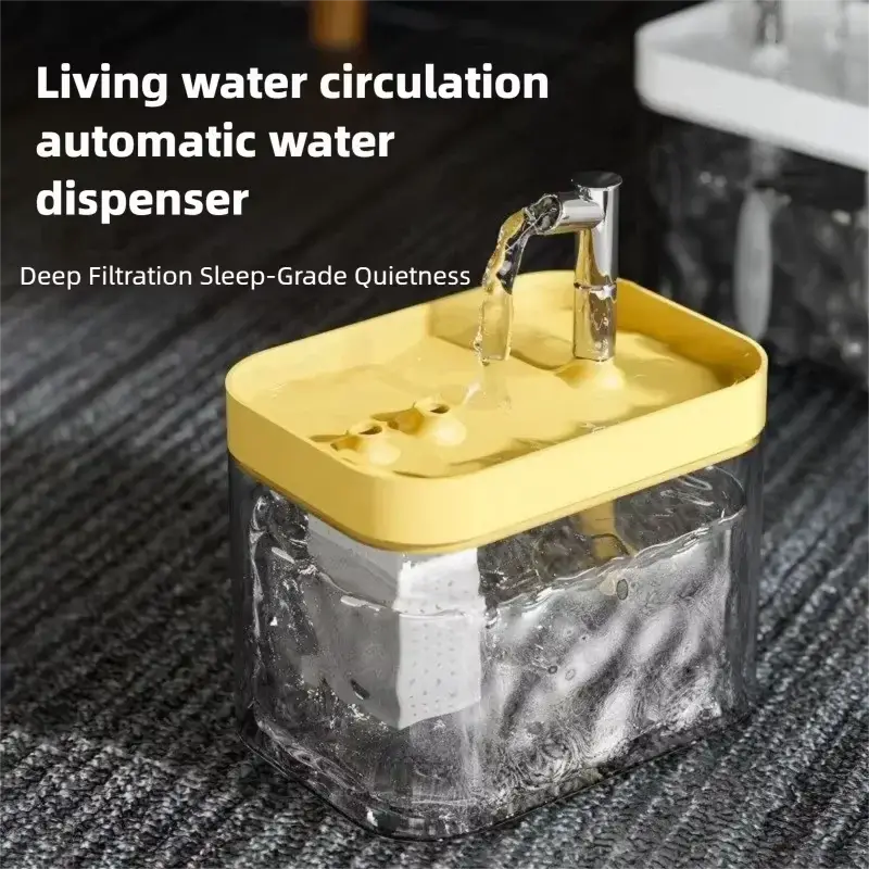 Cat Water Fountain Auto Filter Transparent Cat Drinker USB Anti-Dry Burning Recirculate Filtering Water Dispenser with