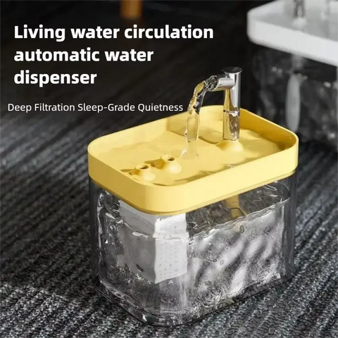 Cat Water Fountain Auto Filter Transparent Cat Drinker USB Anti-Dry Burning Recirculate Filtering Water Dispenser with