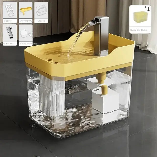 Cat Water Fountain Auto Filter Transparent Cat Drinker USB Anti-Dry Burning Recirculate Filtering Water Dispenser with