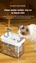 Cat Water Fountain Auto Filter Transparent Cat Drinker USB Anti-Dry Burning Recirculate Filtering Water Dispenser with