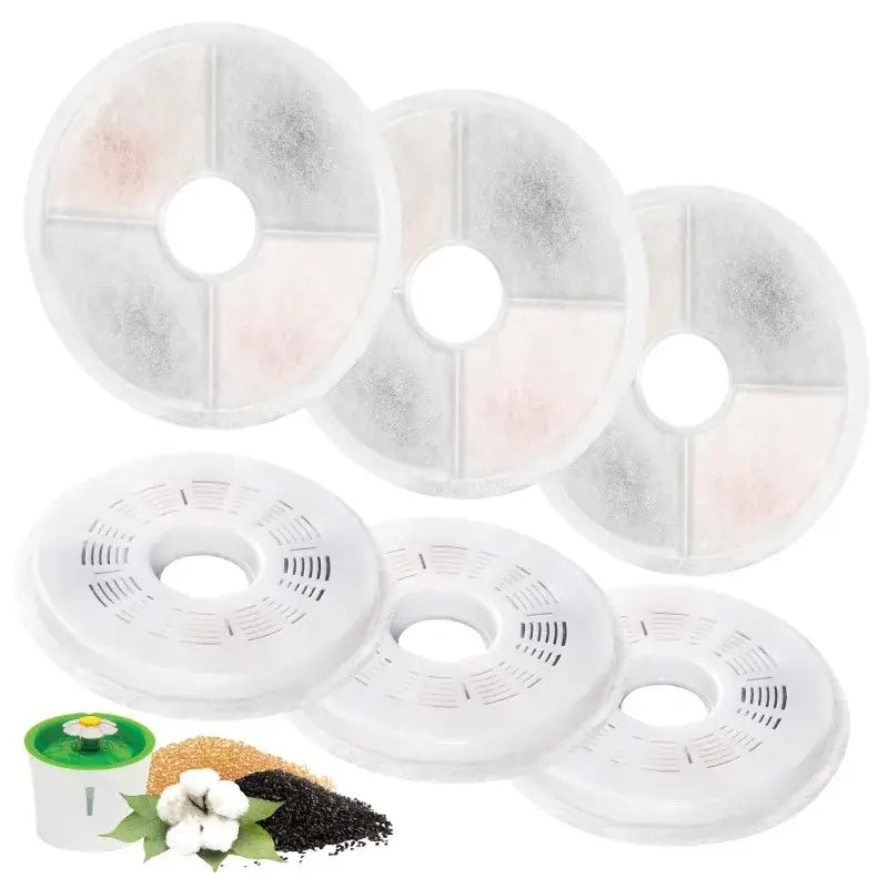Cat Water Fountain Filters Compatible with Catit Water Fountain Pet Fountain filter replacement (6 Pack) - 6 filters