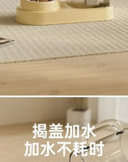 Cat Water Fountain with Feeder Bowl USB Mute Electric Automatic Pet Water Dispenser Recirculating Filter Water Bowl for