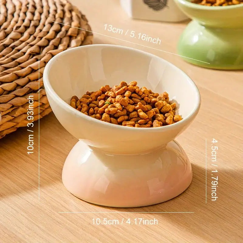 Ceramic Cat Bowl Pet Accessories Drink Water Bowl Diagonal High Feet Cute Protection Cervical Spine Cat Bowl Pet
