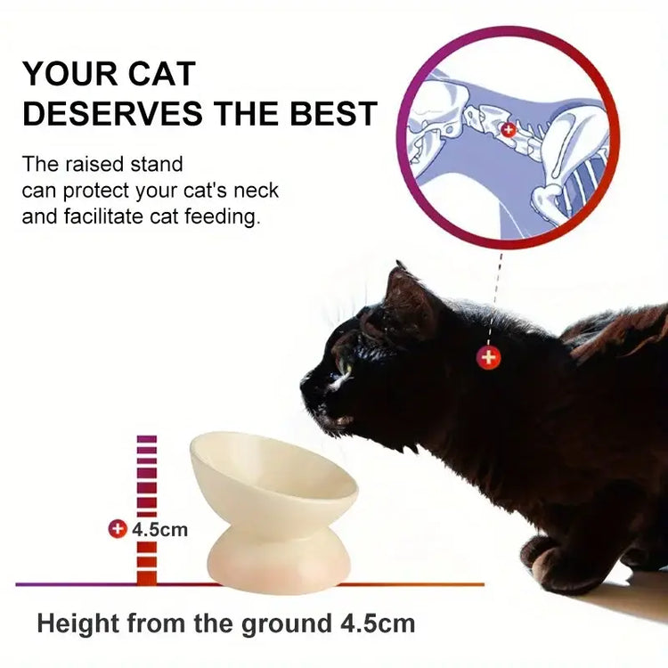 Ceramic Cat Bowl Pet Accessories Drink Water Bowl Diagonal High Feet Cute Protection Cervical Spine Cat Bowl Pet